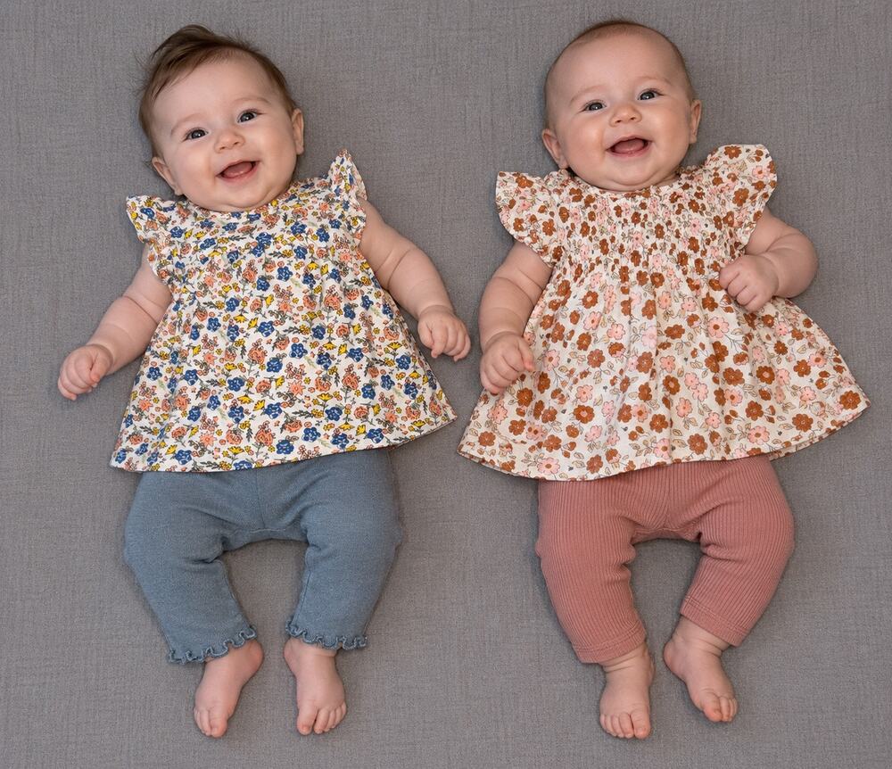 Baby Girl Outfit Bundle 3-6 Months Floral Dress Legging Sets 4 Pieces